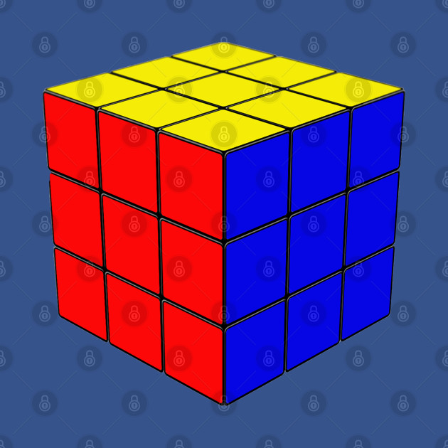 Disover Rubik's Cube - Red, Blue, Yellow Colours - Rubik Cube - T-Shirt