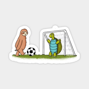 Sloth and turtle football Magnet