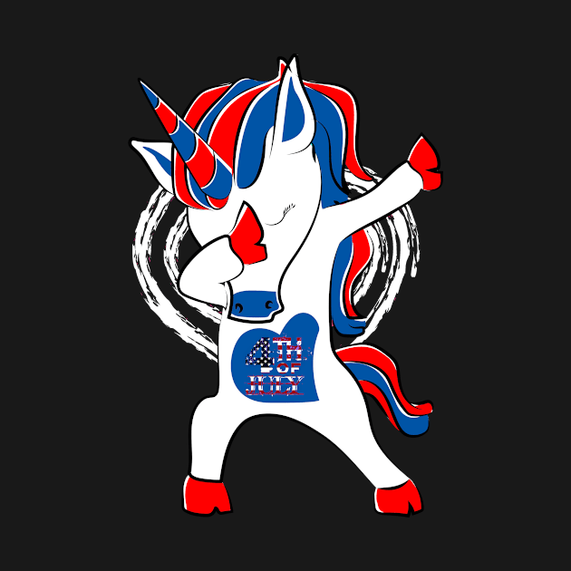 4th of July Dabbing Unicorn by c1337s