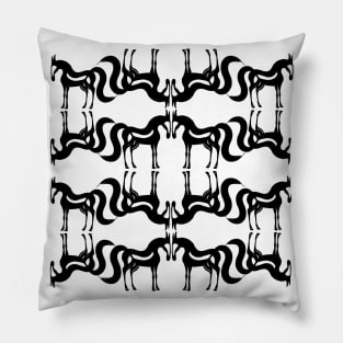 The Essence of a Horse Ornament (Black and White) Pillow