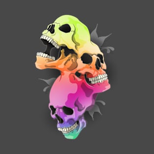 Morphed Skulls Rainbow T-Shirt