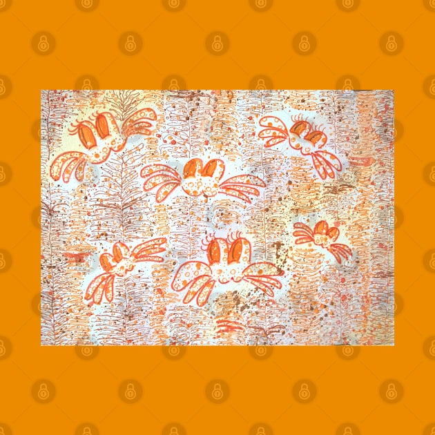 Abstract orange frog for kids by Maltez