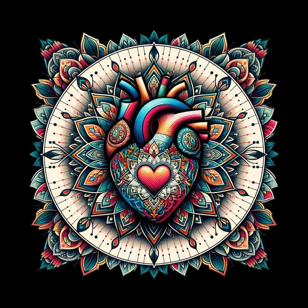 Heart Mandala by Sideways Tees