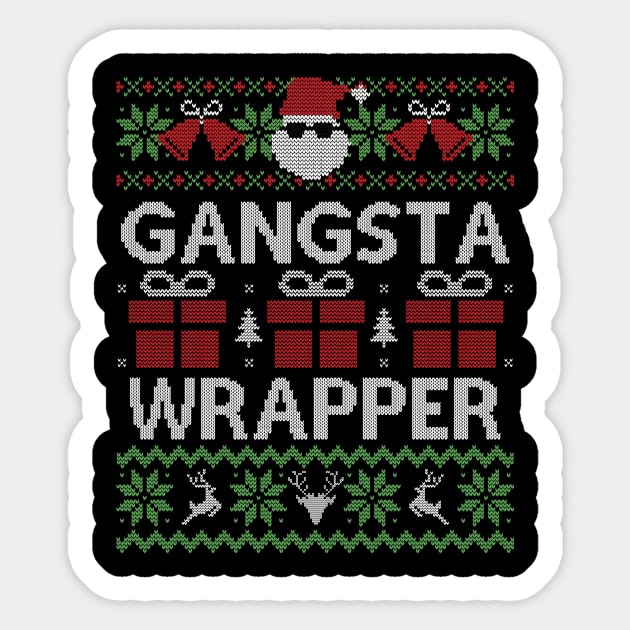 Ugly Christmas Sweater Gangsta Wrapper Ugly Christmas Sweater