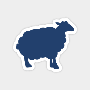 Sheep Silhouette Pattern in Blue Magnet