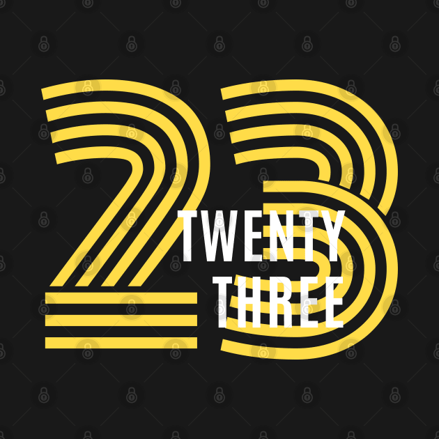 2023. Simple Typography Black And Gold 2023 Design by That Cheeky Tee