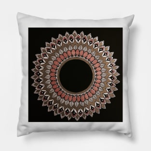 Pink and Gold Mandala Pillow