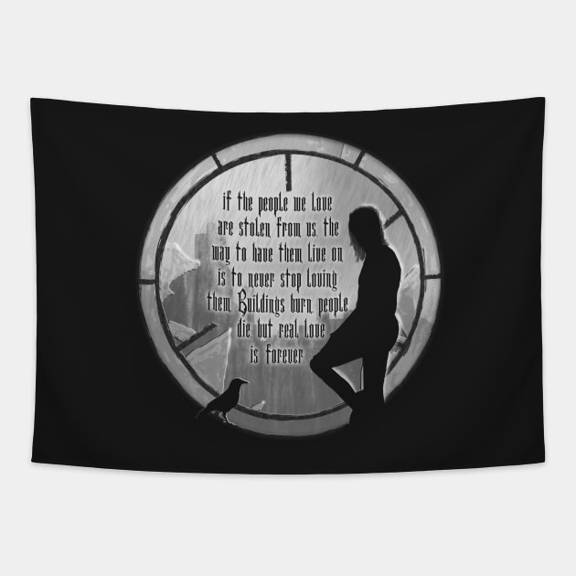 The Crow Window Tapestry by HappyLlama