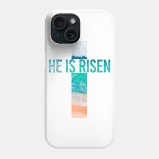 He is Risen Ocean Cross Phone Case