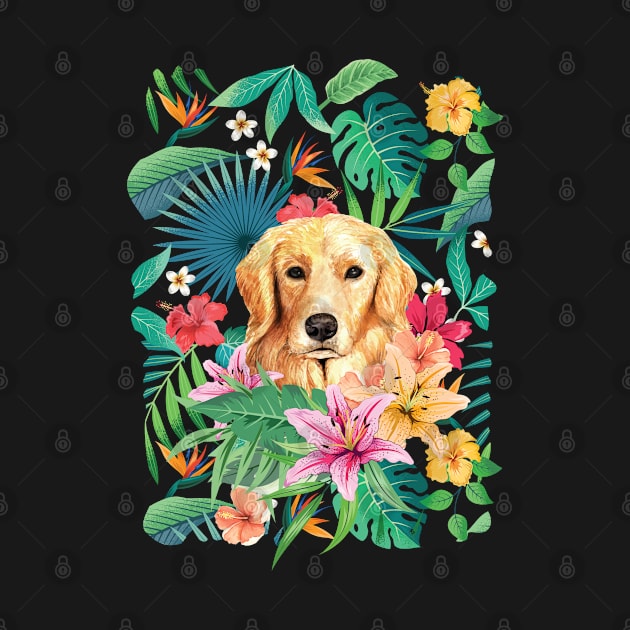 Tropical Golden Retriever Puppy 1 by LulululuPainting