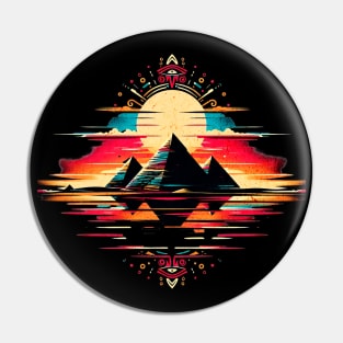 Retro Three Pyramids of Giza Design Pin