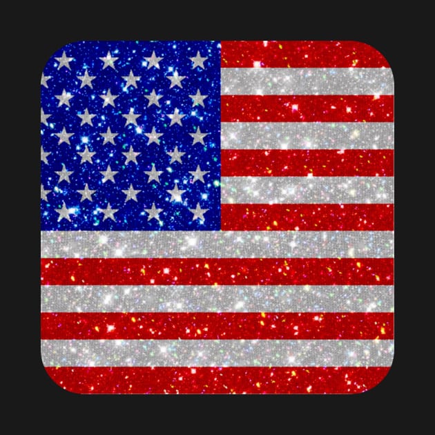 American Flag Glitter Sticker by anacarminda