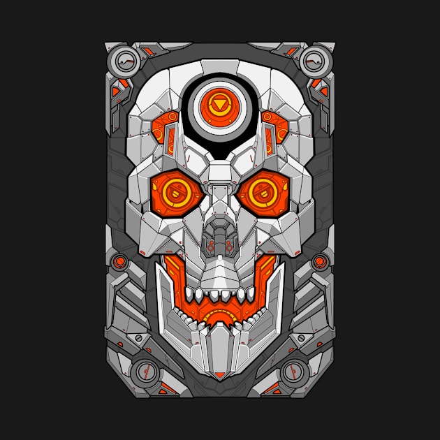 Mecha skull card by eleazarion