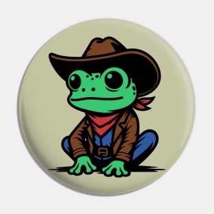 Frog Cowboy Pin