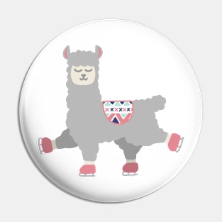 Ice Skating Llama Pin