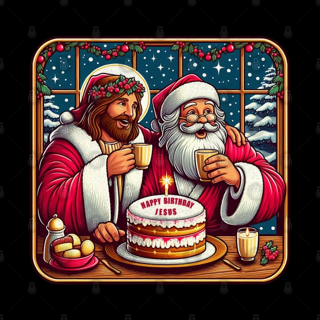 Happy Birthday Jesus Santa Claus Let It Snow Christmas We Saw That meme by Plushism