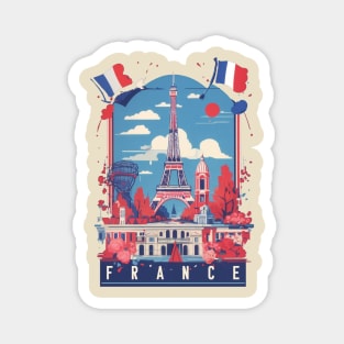 Vintage Travel France Design Magnet