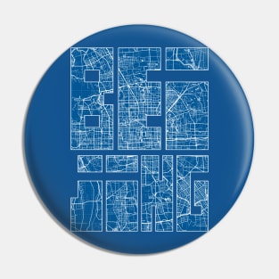 Beijing, China City Map Typography - Blueprint Pin