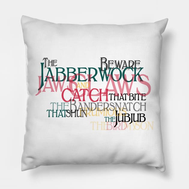 Jabberwocky Poem Pillow by schlag.art