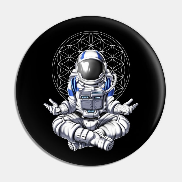 Astronaut Zen Yoga Pin by underheaven