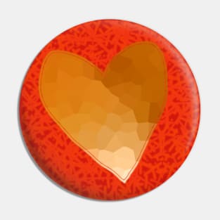 Gold Heart on Red Pin