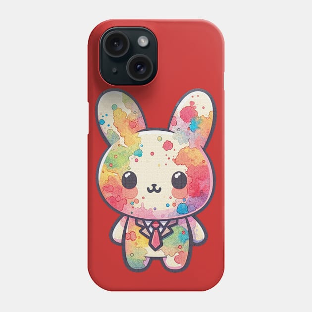 Colorful bunny Phone Case by Moxis Watercolor