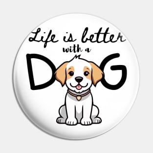 LIFE IS BETTER WITH DOG. Pin