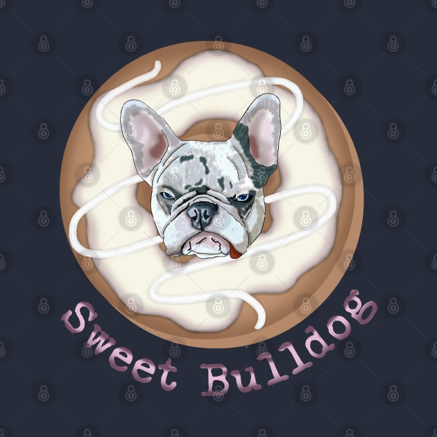 Sweet Bulldog and donut with white glaze by KateQR