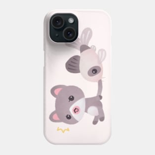 Cat and catfish Phone Case