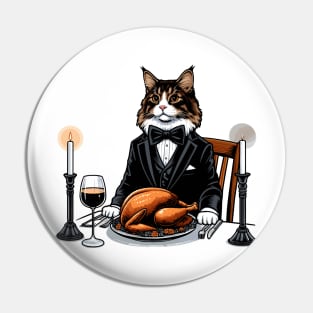 Maine Coon Thanksgiving Pin
