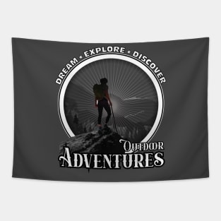 Outdoor Adventures - Hiking Monochrome 001 Tapestry