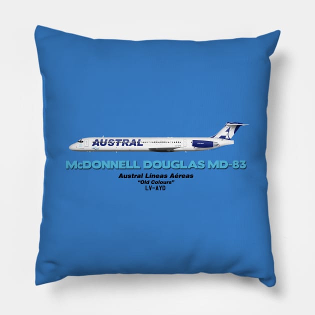 McDonnell Douglas MD-83 - Austral Líneas Aéreas "Old Colours" Pillow by TheArtofFlying