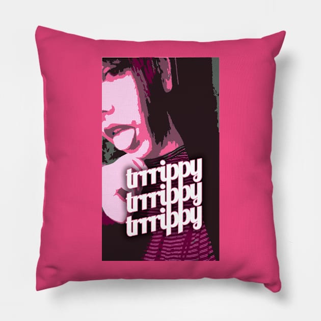 TRRRIPPY - Pink Tongue Pillow by circlenline