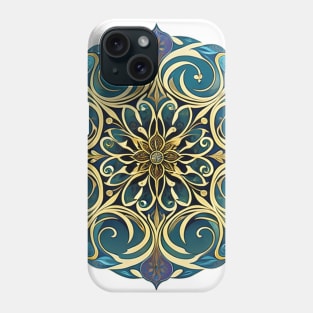 Vintage Art Nouveau Alphonse Mucha Inspired Circular Flower Pattern Phone Case