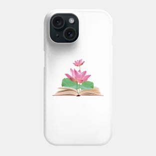 Lotus growing from book Phone Case