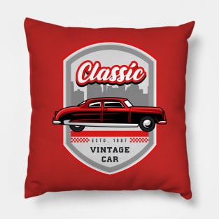 Classic Vintage Car Badge Pillow