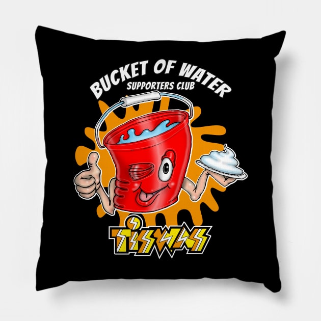 Tiswas Funny Bucket Of Water Supporters Club Pillow by Status71