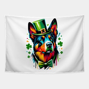 Beauceron in Graffiti for Saint Patrick's Day Tapestry