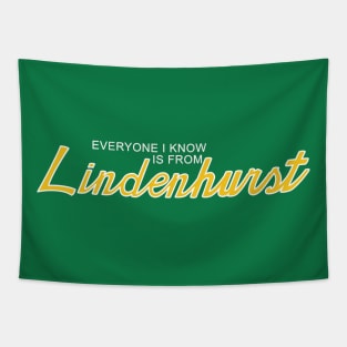 Everyone I Know is from Lindenhurst Classic logo Tapestry