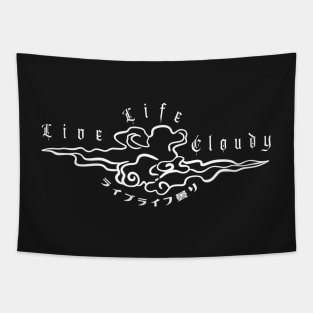 Live life cloudy goth y2k style design Tapestry