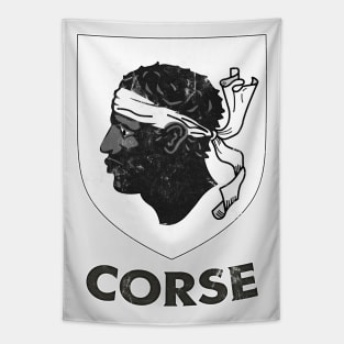 Corsica -- Vintage Style Crest Design Tapestry