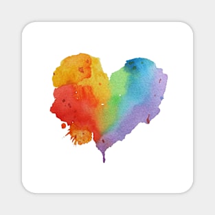 Rainbow Heart white background Magnet