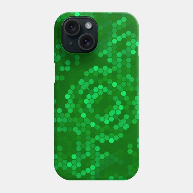 Green Mosaic Hexagon Geometric Beehive Phone Case by Moon Art