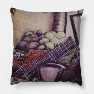 Hungarian Market Place, Budapest Pillow