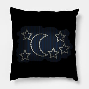 Fake Moon and Stars Pillow