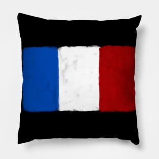 France Grunge Flag Pillow