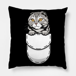 Funny Scottish Fold Pocket Cat Pillow