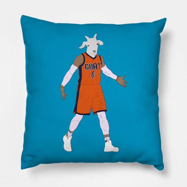 Russell Westbrook, The GOAT Pillow by rattraptees