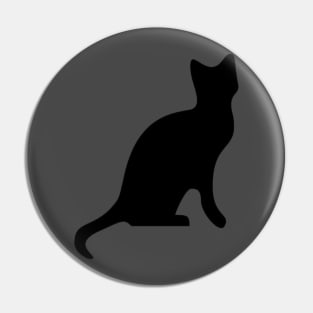 Black Cat Smooth Silhouette Cut Out Pin