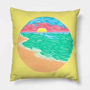 Beach Sunset retro Pillow